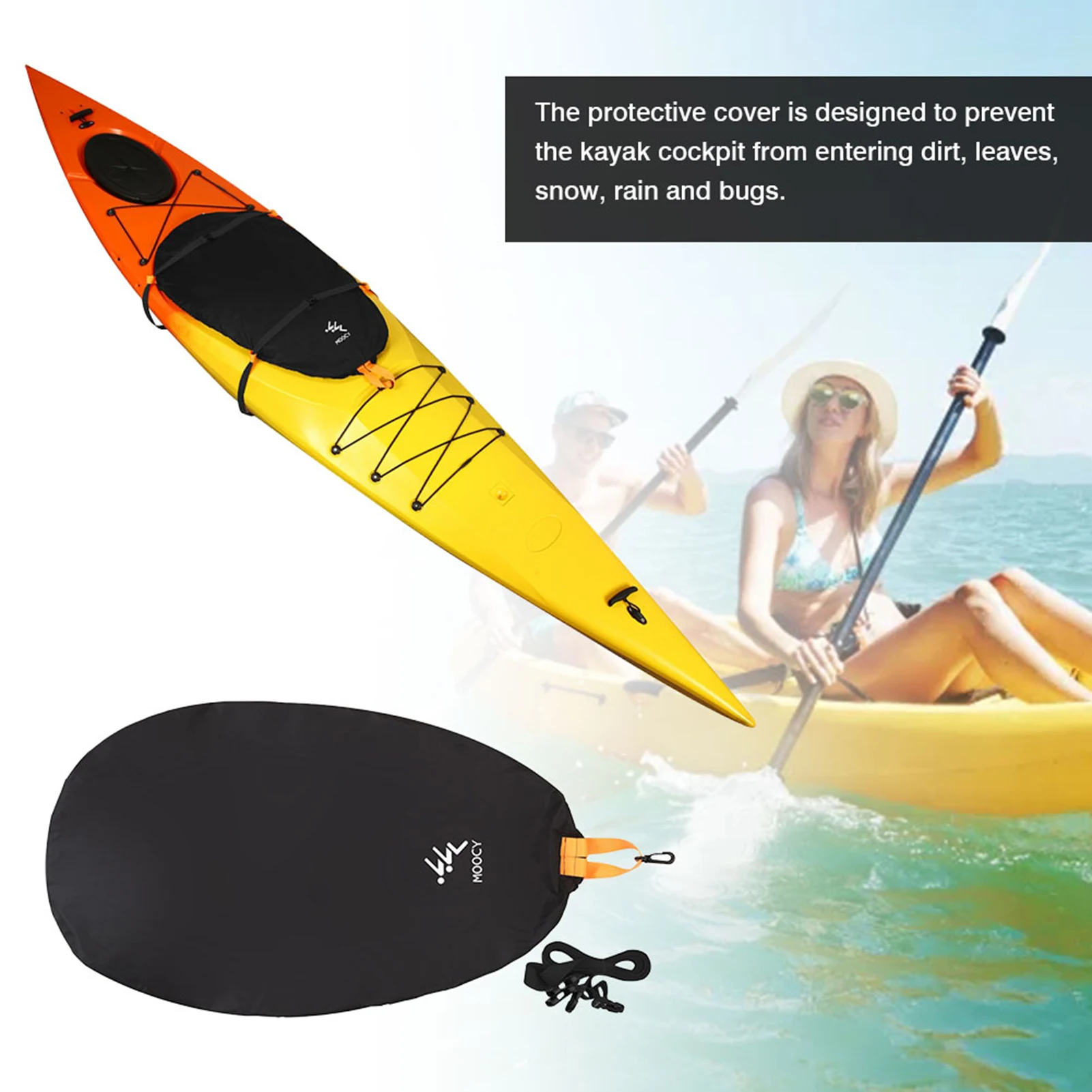 Kayak Cockpit Cover Black/S-XL Kayak Cover Accessories，Kayak Cover Sun Protection Cockpit Dust Cover Shield Protector 