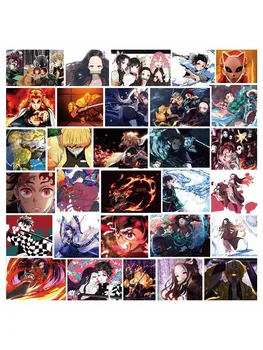 

30pcs Demon Slayer Kimetsu No Yaiba Anime Sticker Cosplay Props PVC Waterproof DIY Guitar Car Tanjirou Nezuko Decal Stickers F4
