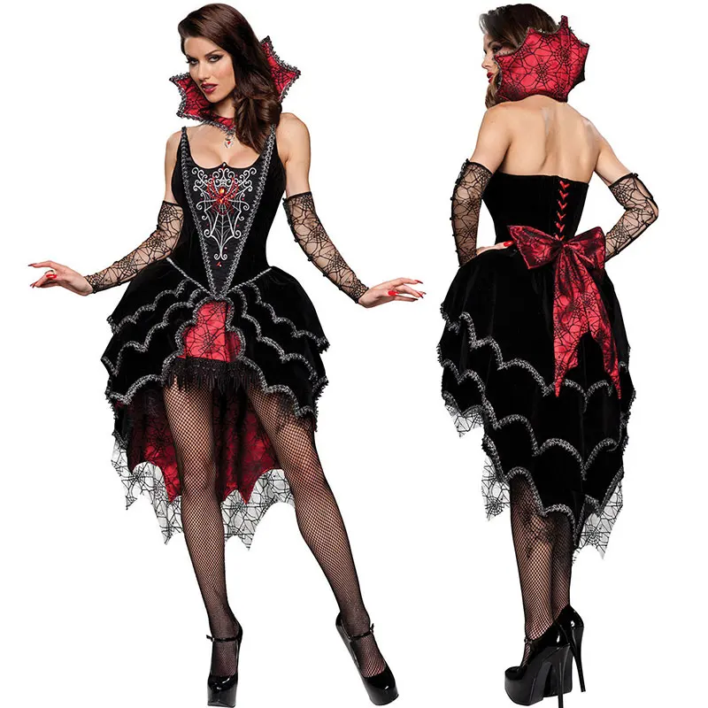 

DM COS 2019 Dress Vampire Devil Female Halloween Cosplay Costume Spider-Man Game Uniform Festival Party Costume Game Character