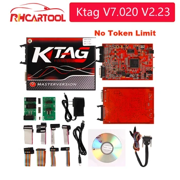 

OBD2 Diagnostic-tool Ktag V7.020 V2.23 ECU Chip Tuning Programming Tool No Token Limit Online EU Red Master Version K-TAG 7.020