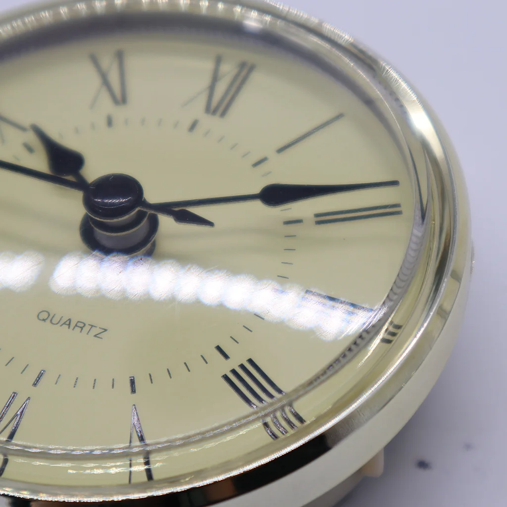 Round 2.76 Inch (70 mm) Quartz Clock Fit-up/Insert with Roman Numeral, Quartz Movement (Silver Trim)