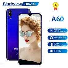 Teléfono Inteligente Blackview A60 Quad Core Android 8,1 4080mAh teléfono móvil 1GB + 16GB 6,1 pulgadas 19,2: 9 pantalla Cámara Dual 3G teléfono móvil(China)