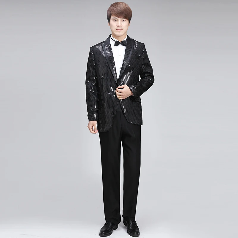 Мужской Блейзер Masculino Slim Fit костюм певцы представление сценическое шоу блейзеры мужской костюм с блестками Банкетный Свадебный костюм SL1597 - Цвет: black only blazer