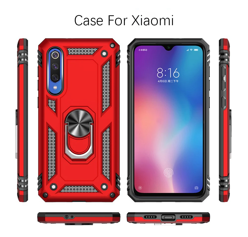 Auroras для Xiaomi mi 9 Lite роскошный Защитный Мягкий противоударный чехол силиконовый автомобильный держатель кольцо для mi 9se A3 9T Pro Чехол