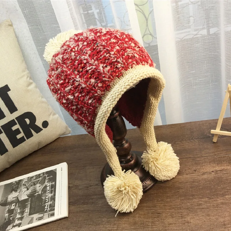 

2020 New Women Girls Beanie Hats Knitted Warm Caps for Ladies Female Autumn Winter Ear Protection Windproof Women Beanie Caps
