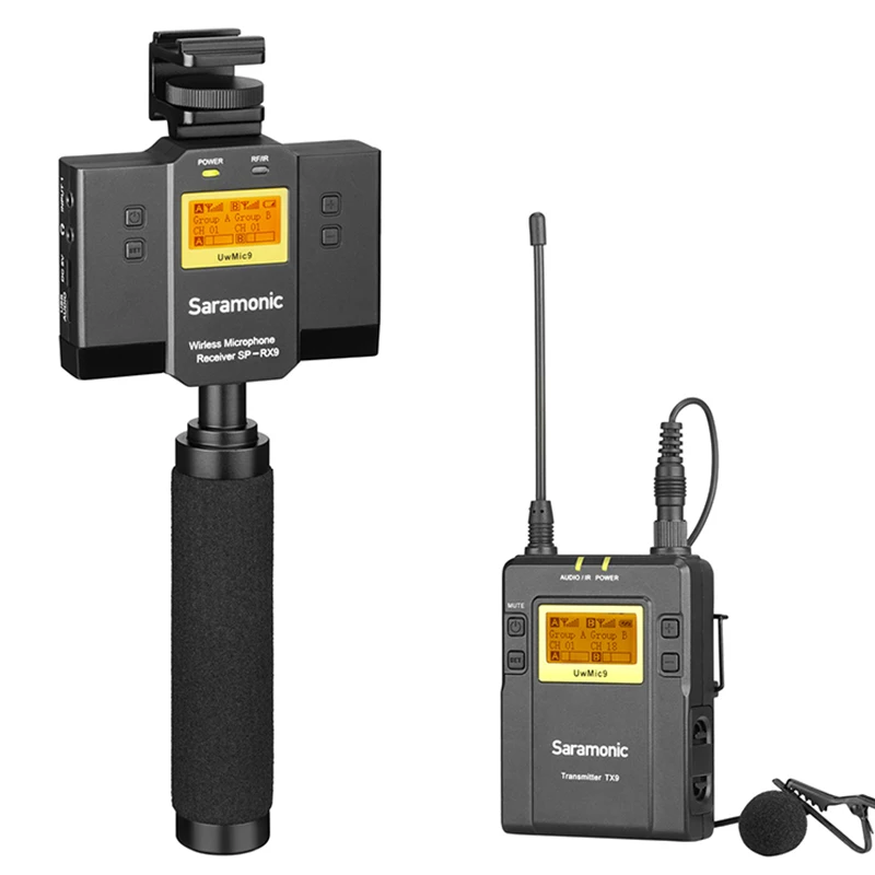 Saramonic(UwMic9 SP-RX9+ TX9) Беспроводная нагрудная гарнитура w/Dual-Rec& Mixer для смартфонов iPhone и Android(UWMIC9TX9SPRX9