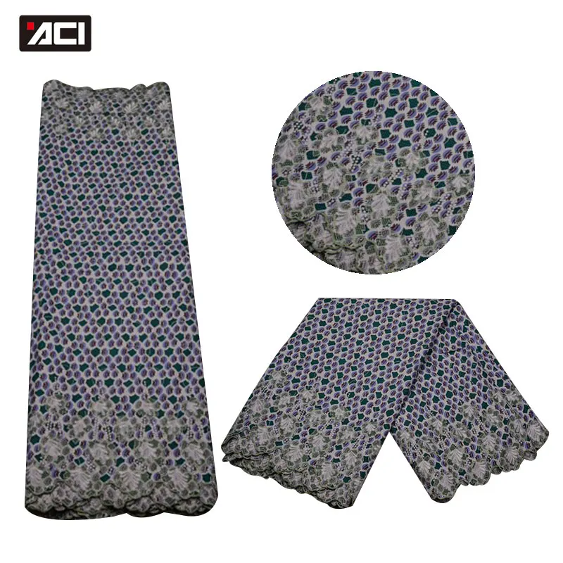 

ACI Cheaper Price African Lace Fabric Wax Print Tissu Africain Veritable Wax Block Print Fabric Lace African Ankara Lace 6 Yards