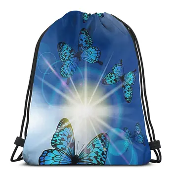 

New Hot 3D Butterfly Fashion Cartoon Student School High Quality Backpack Boys Woman Girls Drawstring bag
