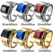 Rhinestone Ring Party Jewelry Geometric Wedding-Engagement FDLK Retro Blue Gifts Unisex