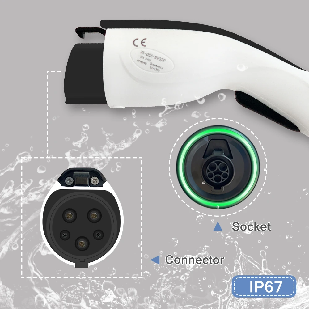 32A EV charging station 7.2kw type 1 connector for