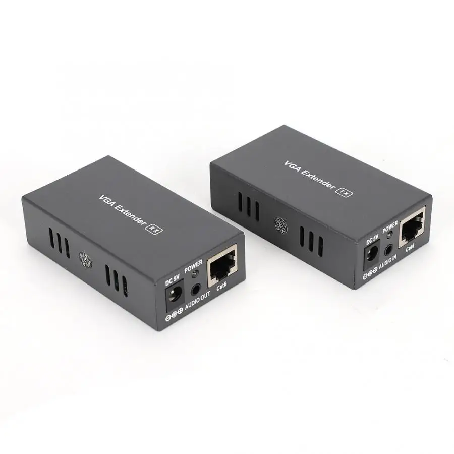 VT219 IEEE 568B 100 метров HD видео аудио сигналы передача VGA удлинитель 110-240 в VGA адаптер