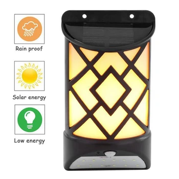 

4Pack 12LED Solar Flames Wall Lights Outdoor Waterproof Motion Sensor Light Powered Landscape Night Lights for Garden Door Patio