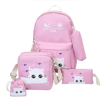 

Cute Cartoon School Bags 5Pcs/Set School Backpacks Children School Bag For Girls Mochilas Escolares Infantis Teenager Backpack
