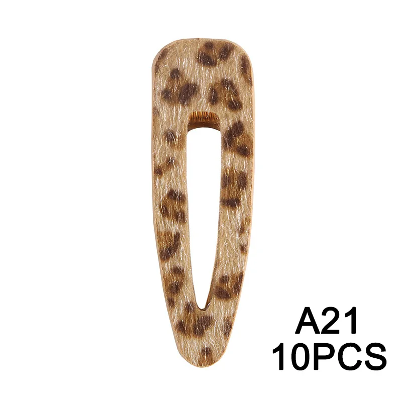 A21 10PCS 10 шт./лот, модные корейские заколки из змеиной кожи, заколки для волос для женщин, аксессуары для волос, Шпилька для девочек - Цвет: A21 10PCS