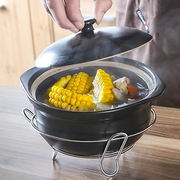 

Stainless Steel Round Pot Rack Thickened Put Pot Rack Double-Layer Insulation Anti-Scalding Wok Rack Multi-Function Kitchen Tool