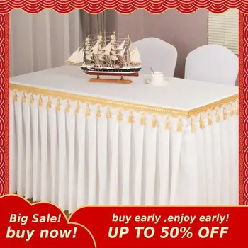 

Restaurant Table Cloth Hotel Banquet Round Table White Table Cloth Simple And Generous Cloth Art A-ZB08