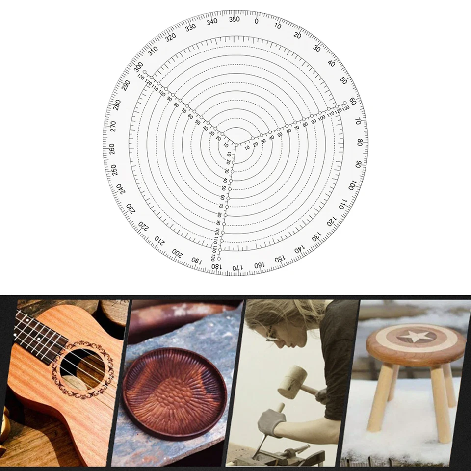 thumbnail image 2 of Round Center Finder Compass, 8 Inch Circle Gauge Woodworking Rotating 2 of 12
