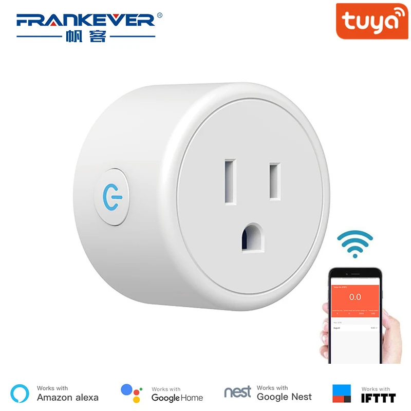 FrankEver Mini US Wifi Plug with Surge Protector 110-240V Voice Control Smart Socket Work with Alexa Google Home Tuya APP FrankEver Mini US Wifi Plug with Surge Protector 110-240V Voice Control Smart Socket Work with Alexa Google Home Tuya APP