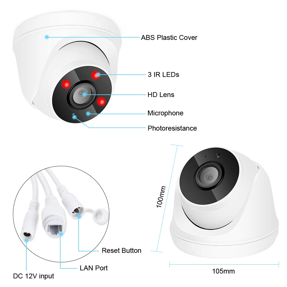 Камера видеонаблюдения ANRAN Wi Fi IP 1080P HD двусторонняя беспроводная Onvif|Камеры