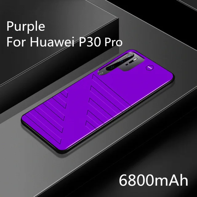 Чехол для зарядного устройства для huawei P30 Pro, чехол для зарядки аккумулятора 6800 мА/ч, чехол для внешнего аккумулятора для huawei P30, чехол для аккумулятора s - Цвет: Purple For P30 Pro