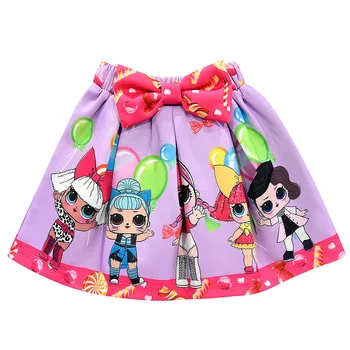 

LOL Toddler Kids Short Sleeve T-shirt Skirt Set Dress Girls Clothes Cartoon Print Princess Dress Costume Baby Doll Clothes 1 Set