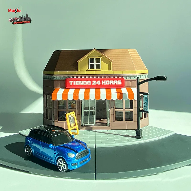 

Maisto new Convenience Store city street view assembly hands-on DIY simulation alloy car model car model collection toy car gift