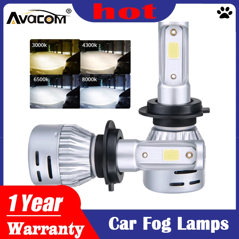Avacom 2 шт. светодиодные H11 H8 H9 Автомобильные противотуманные фары 12 в 3000 К 4300 6500 к 8000