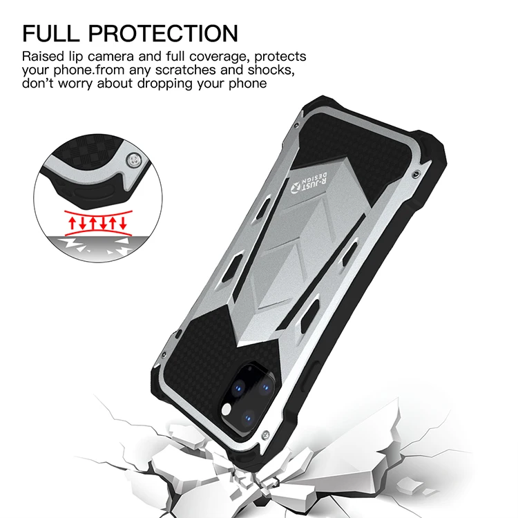 Бронированный металлический корпус из алюминиевого сплава для iPhone 11 11 Pro гибридный военный, повышенная нагрузка защитный чехол для iPhone 11 Pro Max