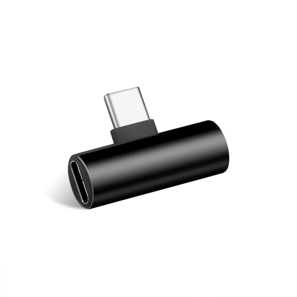 Black Kebidu 2 в 1 type C до 3,5 мм гарнитура разъем для наушников зарядный конвертер usb type-C аудио адаптер для телефонов Xiaomi huawei mate - Цвет: Black