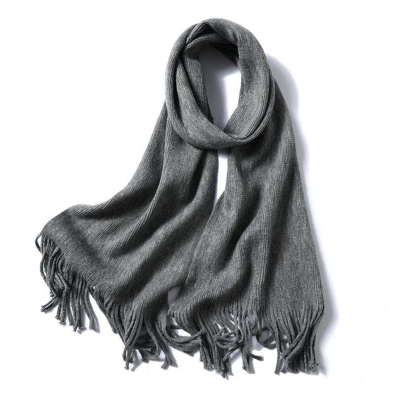 Зимний женский шарф теплый для шеи вязаные шарфы длинный размер с кисточкой женские шали и Обертывания платок-Бандана Femme Мода Новинка