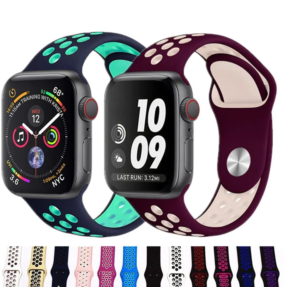 

Strap For Apple Watch band apple watch 5 4 3 band 44mm/40mm iwatch band 5 42mm/38mm correa silicone bracelet watch Accessories