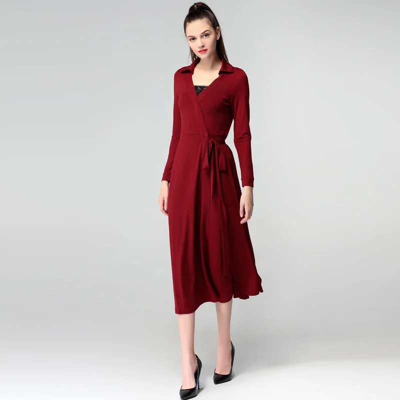 

202020 Early Spring New Style Europe And America WOMEN'S Dress Long Sleeve Fold-down Collar Knitted Long Solid Color Cardigan Dr