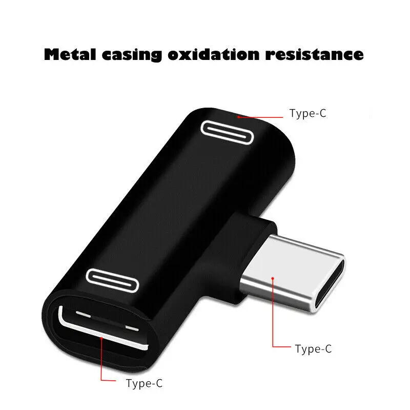 2 в 1 телефон адаптер T двойной тип C адаптер сплиттер для USB-C наушников и зарядки аудио конвертер AU - Цвет: Красный