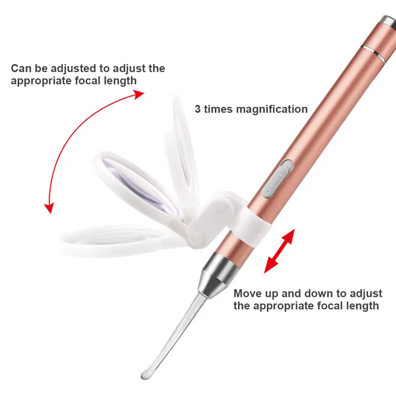 Средство для удаления воска для детских ушей 3 раза увеличительное стекло портативное детское сияющее ушное средство для удаления ушей