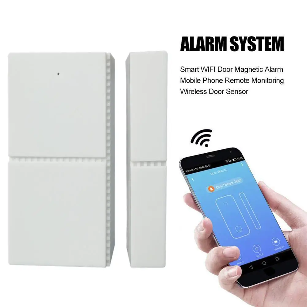 

WiFi Door Alarm Personal Security Sensor Alarm Doorbell Compatible with for Alexa Google Home Smart Door Alarm Clocks Accessory