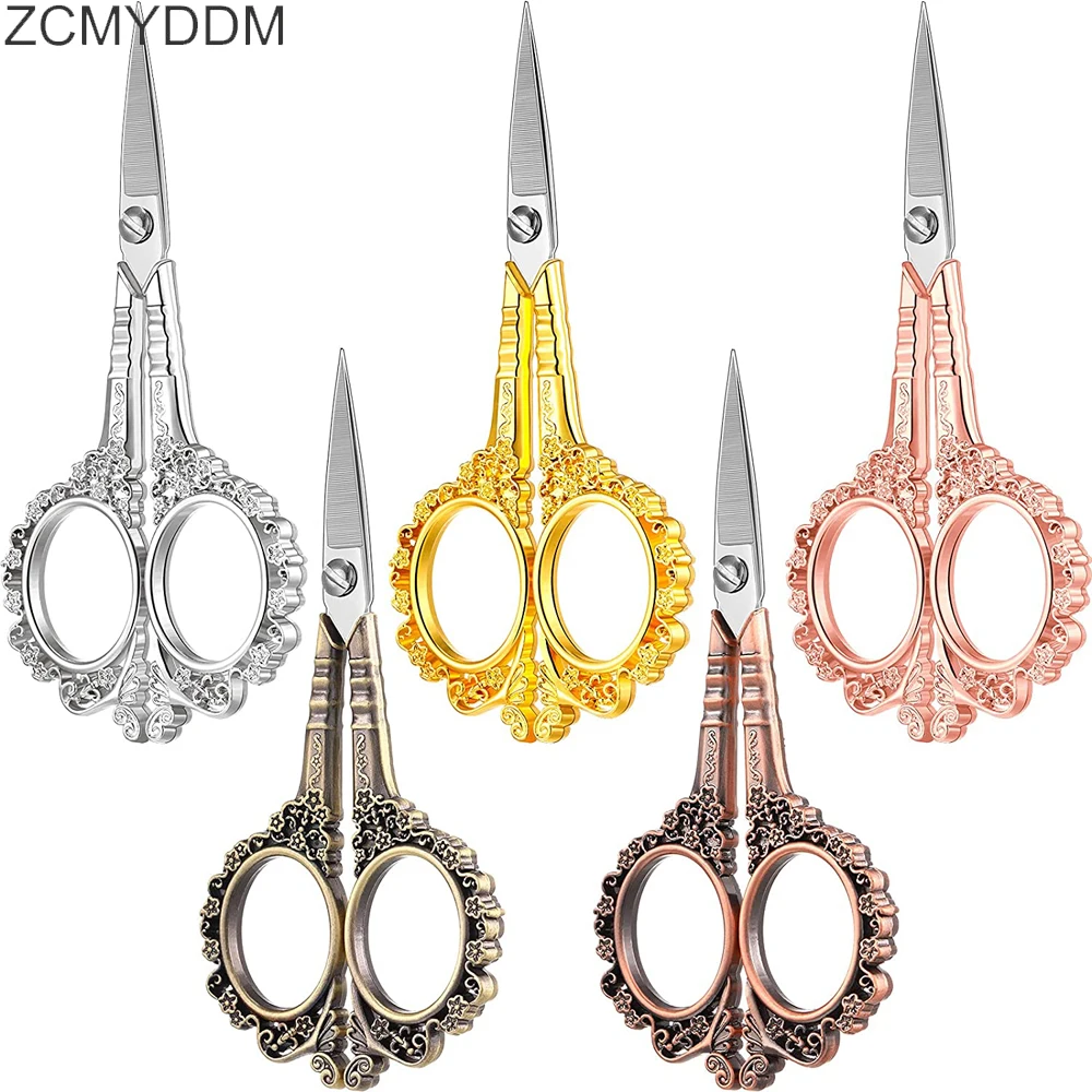 ZCMYDDM 5 Colors European Vintage Floral Pattern Scissors for Craft  Needlework Seamstress Blossom DIY Sewing Tools - AliExpress