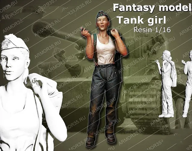 1/16 Resin Figure Building Kit Tank Girl Tanker | Игрушки и хобби