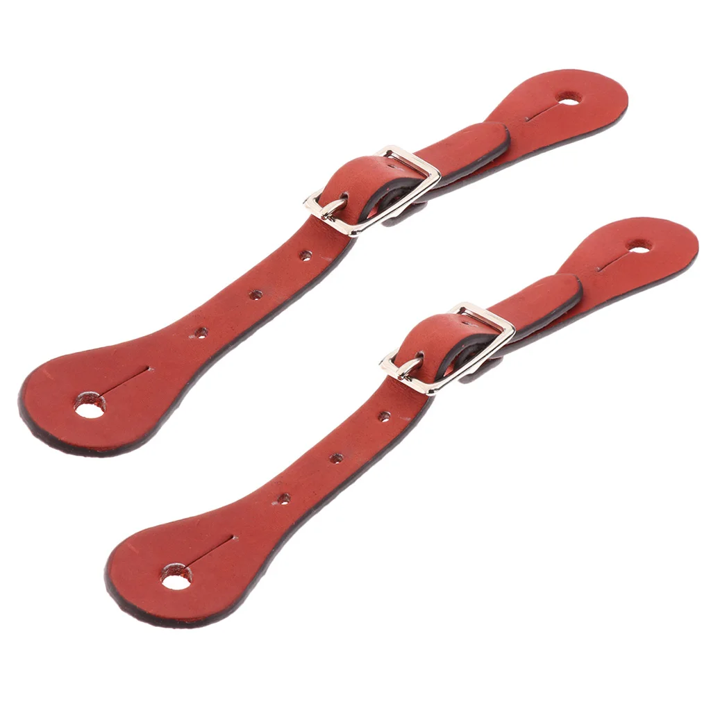 2 Pieces 22cm Equestrian Horse Riding Leather Spur Straps