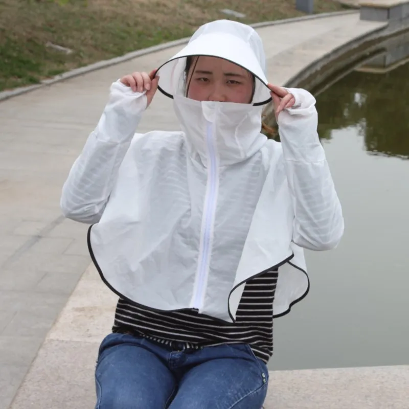 Солнцестойкая женская одежда летняя рубашка для велоспорта пляжная одежда с длинным рукавом Тонкая дышащая куртка свободного кроя Защита от солнца