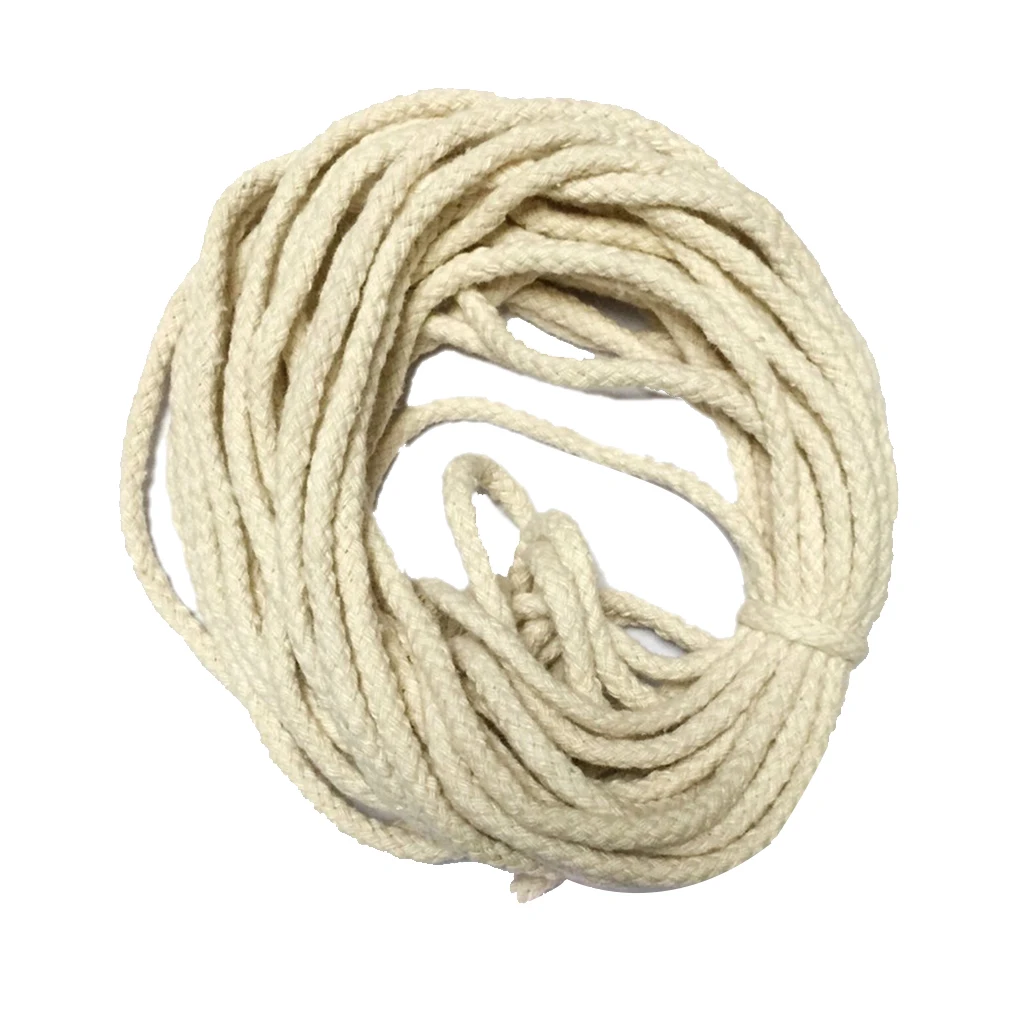 10 Meters Pure Cotton Rope Braided Twisted Cord Twine Sash For DIY Craft 5mm