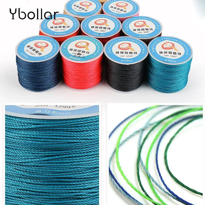 

0.6mm 70 Meters Round Waxed Cord Wax String Linen Stitching Thread for Leather Craft Sewing DIY Jewelry Bracelet/Necklace Making