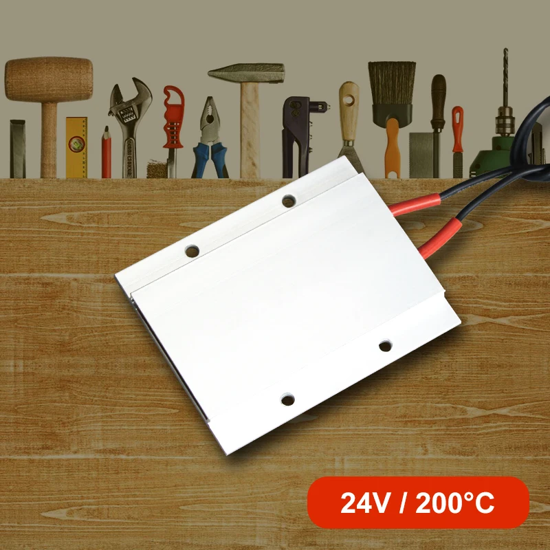 Egg Incubator Heater 24V 200&deg;C AC/DC 150W Aluminum PTC Heating Element Thermostat Plate 77*62*6mm