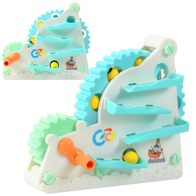 Kids Gear Blocks Toy Set Building Construction Gear Ball Game for Children Assemble Marble Run Race Track Educational Toys 2