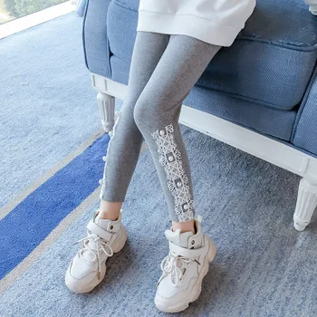 

New explosion models 5-10 year old girl baby baby spring and autumn fashion comfortable pearl flower printing children leggings
