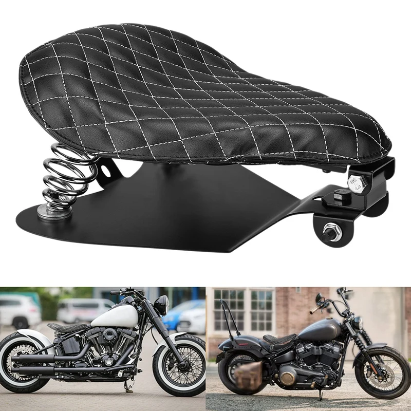 Для Harley Sportster Xl883 Xl1200 48 Dyna мотоциклетное весеннее сиденье в ретро полоску комфортное весеннее сиденье Монтажный кронштейн комплект