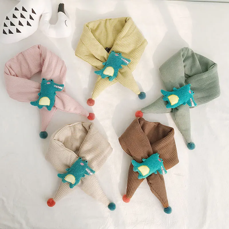 

Little Dinosaur Children's Scarf Autumn and Winter Baby Warm Bib Girls Collars Korean Children Cute Princess Plush