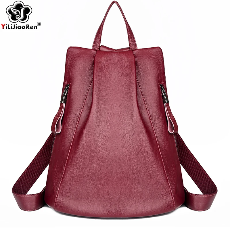 

Fashion Women Backpack Shoulder Bag Female Girls Large Backpacks High Quality Pu Leather Backpack for School Bags Teenager Girls