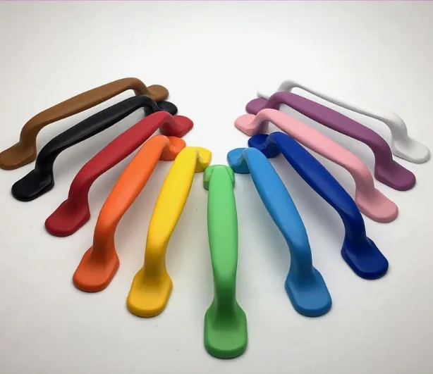 

96mm Modern Fashion Colour Furniture Door Handles White Black Blue Pink Purple Kitchen Cabinet Wardrobe Drawer Handle Knob Pull