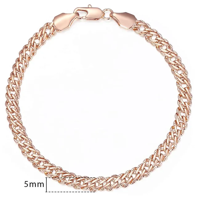20cm Bracelets For Women Men 585 Rose Gold Curb Snail Foxtail Venitian Link Chains Bracelet on hand Fashion Jewelry Gifts CBB1 GB428