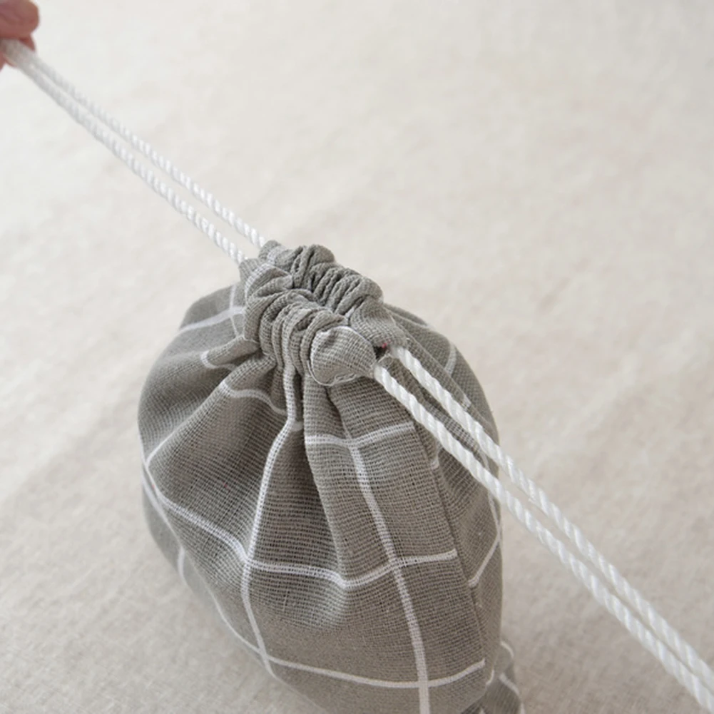 Модная клетчатая хлопковая льняная суперлегкая сумка для хранения нижнего белья